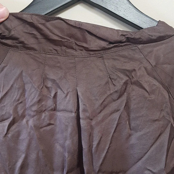 Stills brown satin v neck feminine classic french style midi dress size 8 - Picture 5 of 7